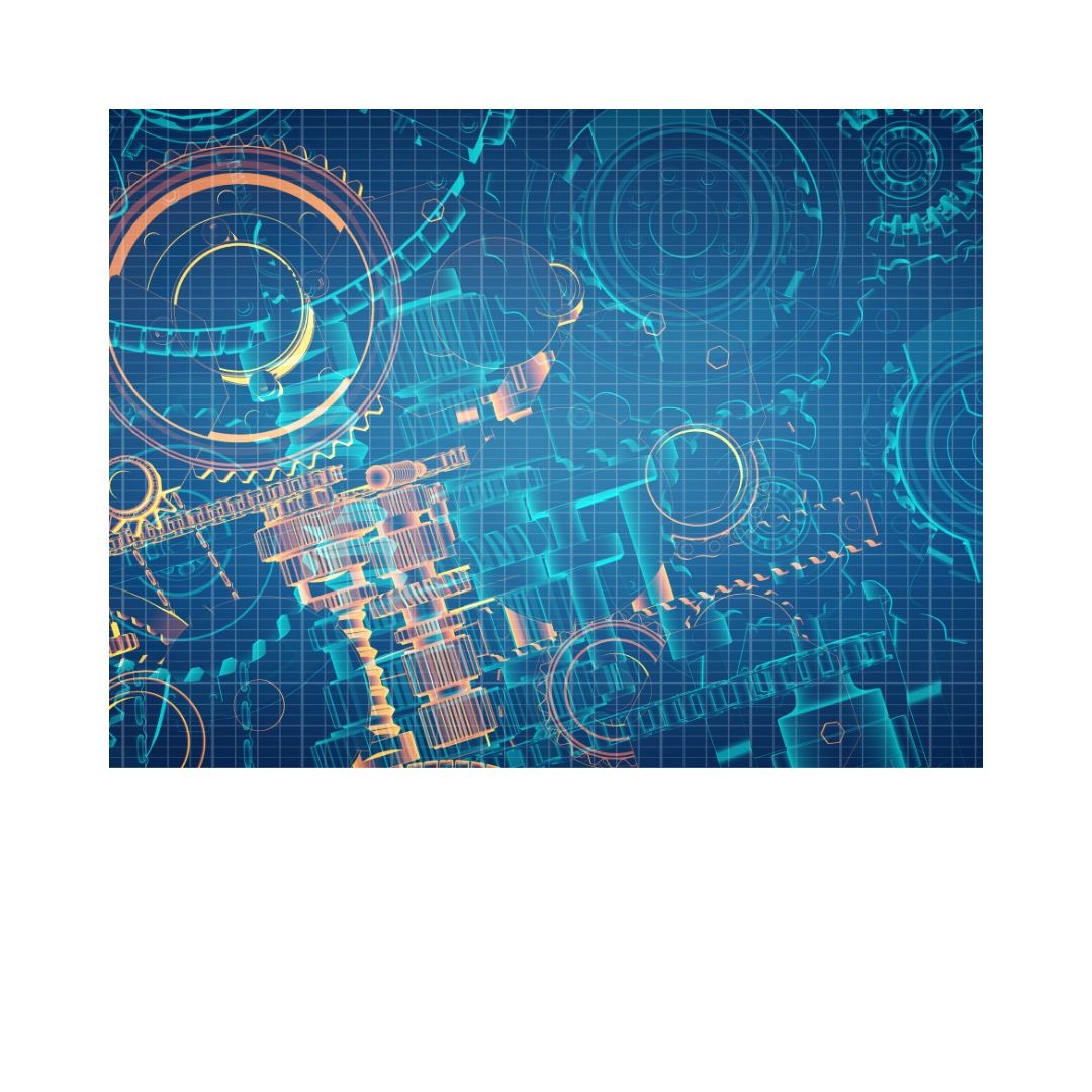 Technical blueprint showing precision engineering and mechanical components